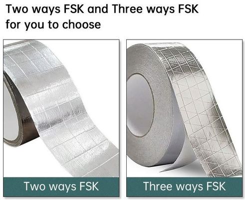 알루미늄 FSK 접착제 2 방식 HVAC 알루미늄테이프 0.15 밀리미터